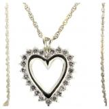 Brilliant 2.00 ct White Topaz Heart Pendant