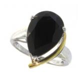 14kt Gold & SS Natural 4.20 ct Onyx Solitaire Ring