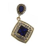 Elegant 6.44 ct Sapphire & Topaz Baguette Pendant