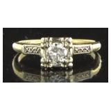 14kt Gold Antique 1/3 ct Diamond Solitaire Ring