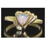 10kt Gold Natural Opal Heart Ring