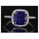 Cushion Cut 2.66 ct Tanzanite Designer Ring