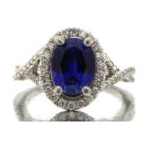 14kt Gold 2.95 ct Sapphire & Diamond Infinity Ring