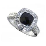 Beautiful White & Black Topaz Ring