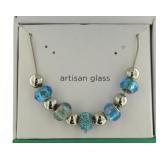 Beautiful Blue Artisan Glass Fashion Necklace