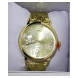 Beautiful Yellow Toned Snowflake Fashion Watch