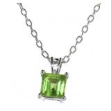 Princess Cut Peridot Necklace