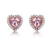 Stunning Morganite & White Topaz Heart Earrings