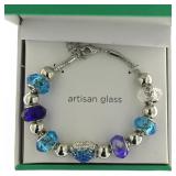 Beautiful Blue Artisan Glass Fashion Bracelet