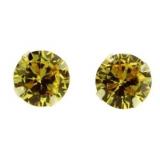 14kt Gold 3.00 ct Canary Yellow Stud Earrings