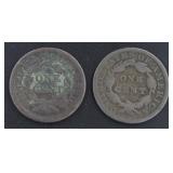 1853 & 1854 Copper Large Cent