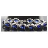 Stunning 12 ct Pear Cut Sapphire Bracelet