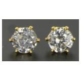 Brilliant 1.50 ct White Topaz Solitaire Earrings