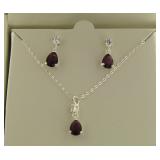 Pear Shaped Amethyst Fashion Set