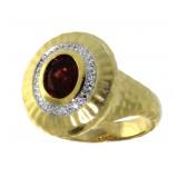 Genuine Garnet & Diamond Accent Vintage Style Ring