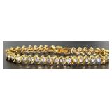 Brilliant 4.00 ct White Topaz "S" Tennis Bracelet