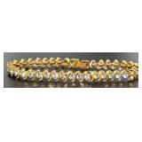 Brilliant 4.00 ct White Topaz "S" Tennis Bracelet