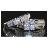 Princess Cut 2.50 ct White Topaz Bridal Set