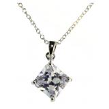 Princess Cut 2.50 ct White Topaz Pendant