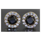 Brilliant 2.50 ct Onyx Solitaire Earrings