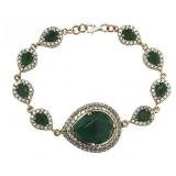 Fancy Pear 22.60 ct Emerald Tennis Bracelet