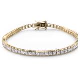 Square 3mm White Topaz Tennis Bracelet