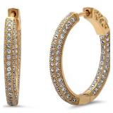Stunning Yellow Toned White Topaz Hoop Earrings