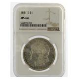 1881-S MS64 Morgan Silver Dollar