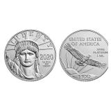One Ounce - 2020 $100 .999 Platinum Liberty Coin