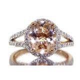 14kt Rose Gold 2.62 ct Morganite & Diamond Ring