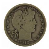 1915-D Barber Silver Half Dollar *Key Date