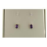Amethyst / White Topaz Set Fashion Earrings