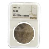 1887 MS64 Morgan Silver Dollar