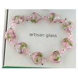 Beautiful Pink Artisan Glass Fashion Bracelet