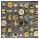 Collection of 72 Assorted Fashion Rings