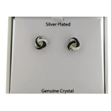 Two Toned Black & White Topaz Fashion Earrings