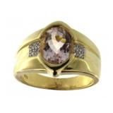 10kt Gold Natural 3.64 ct  Kunzite & Diamond Ring