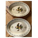 2 Metlox California Poppy Trail Green Platters