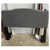 Charcoal Queen Headboard with Nailhead Trim