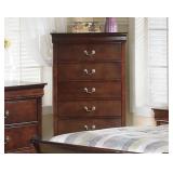 B376 Louis Phillipe 5 Drawer Chest