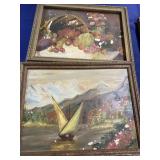 (2) Oil Painting, Signed Iris Picture & Framed