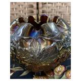 Antique Grapes & Cables Carnival Bowl