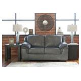 Ashley 152 Gray Leather Love Seat