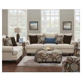 Fusion Anna Linen Designer  Sofa & Love Seat
