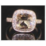 Cushion Cut 4.10 ct Morganite Designer Ring