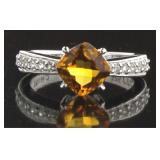 Beautiful Cushion Cut Orange Sapphire Ring