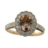 14kt Gold 1.50 ct Oval Morganite & Diamond Ring