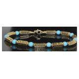 14kt Gold Natural Turquoise 7" Bracelet