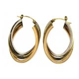 14kt White-Rose-Yellow Gold 33 mm Earrings