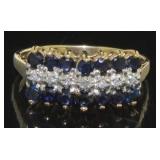 10kt Gold Natural Sapphire & Diamond Ring